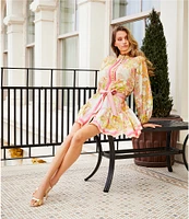 Antonio Melani Scarf Print Floral Border Print Brynn Dress