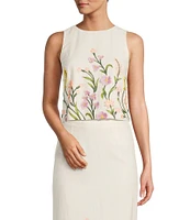 Antonio Melani Slava Embroidered Sleeveless Linen Blouse