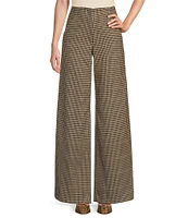 Antonio Melani Sophie Woven Menswear Plaid High Rise Flat Front Wide Leg Full Length Coordinating Trousers