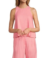 Antonio Melani Stretch Linen Round Neck Audrey Linen Blouse