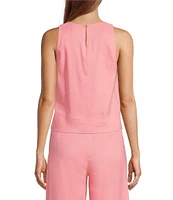 Antonio Melani Stretch Linen Round Neck Audrey Linen Blouse