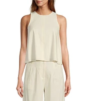 Antonio Melani Stretch Linen Round Neck Audrey Linen Blouse