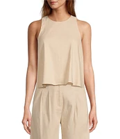 Antonio Melani Stretch Linen Round Neck Audrey Linen Blouse