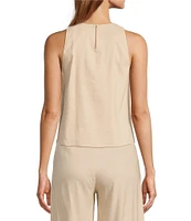 Antonio Melani Stretch Linen Round Neck Audrey Linen Blouse