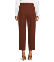 Antonio Melani Coordinating Emery Ponte Twill High Rise Pleated Front Wide Cropped Ankle Trousers