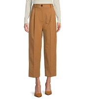 Antonio Melani Coordinating Emery Ponte Twill High Rise Pleated Front Wide Cropped Ankle Trousers