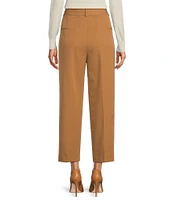 Antonio Melani Coordinating Emery Ponte Twill High Rise Pleated Front Wide Cropped Ankle Trousers