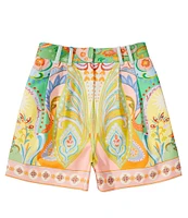 Antonio Melani Summer Printed Cooridinating Linen Pleated Shorts