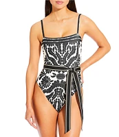 Antonio Melani Talavera Bandeau Ribbon Belt One Piece Swimsuit
