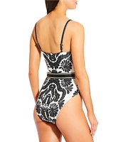 Antonio Melani Talavera Bandeau Ribbon Belt One Piece Swimsuit