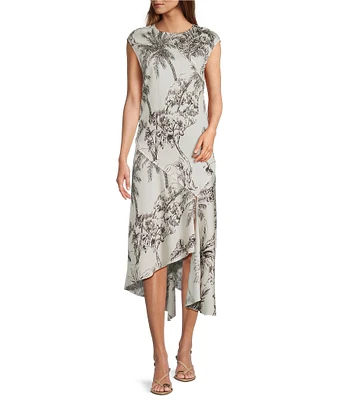 Antonio Melani Tessa Toile Print Round Neck Cap Sleeve Dress