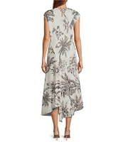 Antonio Melani Tessa Toile Print Round Neck Cap Sleeve Dress