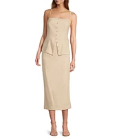 Antonio Melani Thea Linen Square Neck Sleeveless Blouse