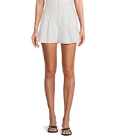 Antonio Melani Tropez Pleated Linen Stripe Coordinating Shorts