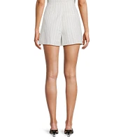 Antonio Melani Tropez Pleated Linen Stripe Coordinating Shorts