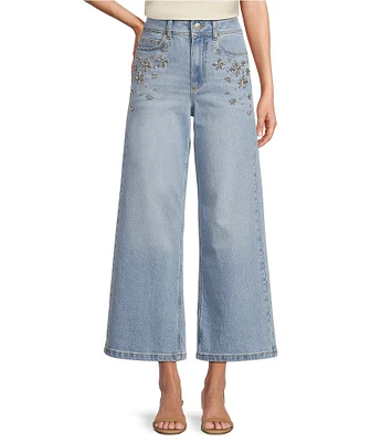 Antonio Melani Valentina High Rise Diamond Wide Leg Jeans