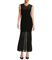 Antonio Melani Valentine Mesh Crew Neck Sleeveless Midi Dress