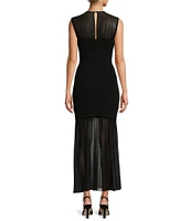 Antonio Melani Valentine Mesh Crew Neck Sleeveless Midi Dress