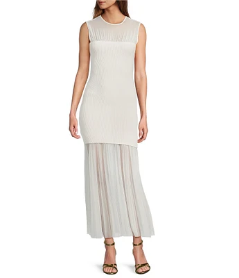 Antonio Melani Valentine Mesh Crew Neck Sleeveless Midi Dress