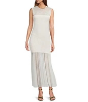 Antonio Melani Valentine Mesh Crew Neck Sleeveless Midi Dress