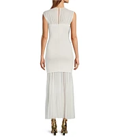 Antonio Melani Valentine Mesh Crew Neck Sleeveless Midi Dress