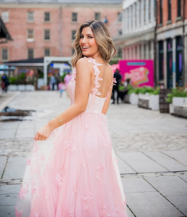 Antonio Melani x Breast Cancer Awareness Capsule Mely Satin Embroidered  Tulle Dress at Hamilton Place in Chattanooga, TN