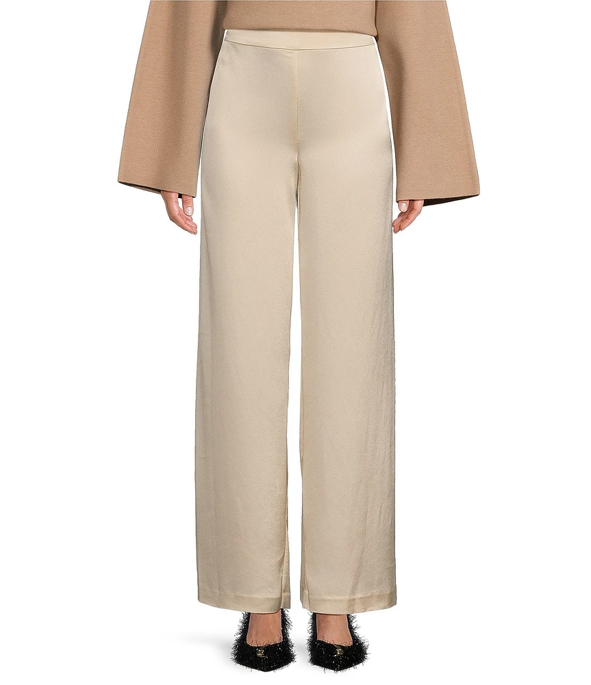 Antonio Melani x Elizabeth Damrich Candlelight Drapey Satin Wide-Leg Pant