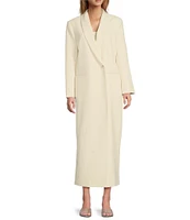 Antonio Melani x Elizabeth Damrich Cocktail Crepe Long Sleeve Full-Length Single-Breasted Coat