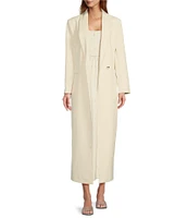 Antonio Melani x Elizabeth Damrich Cocktail Crepe Long Sleeve Full-Length Single-Breasted Coat