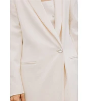 Antonio Melani x Elizabeth Damrich Cocktail Crepe Long Sleeve Full-Length Single-Breasted Coat