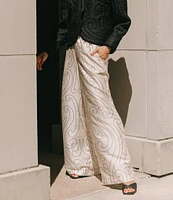 Antonio Melani x Elizabeth Damrich Dali Printed Satin Twill Flat Front Pant