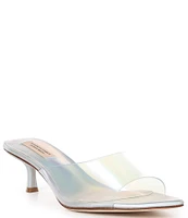 Antonio Melani x Elizabeth Damrich Glass Shoe Holographic Vinyl Mules