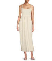 Antonio Melani x Elizabeth Damrich Glass Stretch Mikado Scoop Neck Sleeveless Embellished A-Line Dress