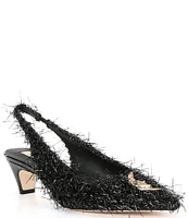 Antonio Melani x Elizabeth Damrich Moon Boucle Slingback Pumps