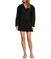 Antonio Melani x Elizabeth Damrich Moon Quilted Long Sleeve Coat