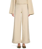 Antonio Melani x Elizabeth Damrich Sofa Wool Blend Wide Leg Fringe Pant