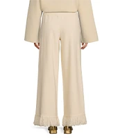 Antonio Melani x Elizabeth Damrich Sofa Wool Blend Wide Leg Fringe Pant