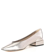 Antonio Melani x Elizabeth Damrich Trapeze Metallic Leather Dress Pumps