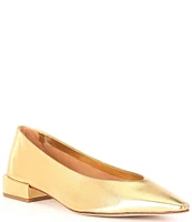 Antonio Melani x Elizabeth Damrich Trapeze Metallic Leather Dress Pumps