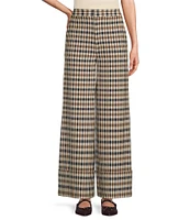 Antonio Melani x Jennifer Sumko Amelia Check Plaid High Rise Flat Front Long Cuff Trouser Coordinating Pants