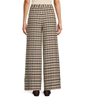 Antonio Melani x Jennifer Sumko Amelia Check Plaid High Rise Flat Front Long Cuff Trouser Coordinating Pants