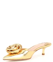 Antonio Melani x Jennifer Sumko Jensy Metallic Coated Flower Dress Mules