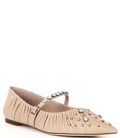 Antonio Melani x Jennifer Sumko Lyssa Lou Leather Studded Mary Jane Flats