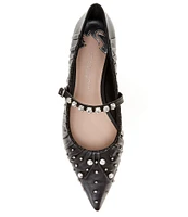 Antonio Melani x Jennifer Sumko Lyssa Lou Leather Studded Mary Jane Flats