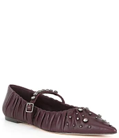 Antonio Melani x Jennifer Sumko Lyssa Lou Leather Studded Mary Jane Flats