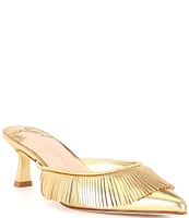 Antonio Melani x Jennifer Sumko Mimi Metallic Leather Fringe Dress Mules