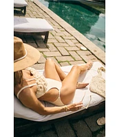 Antonio Melani x M.G. Style Capri Textured Cut Out Crochet Floral Applique One Piece Swimsuit