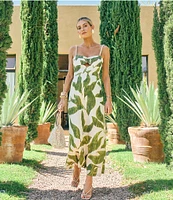 Antonio Melani x M.G. Style Finley Linen Blend Sweetheart Neck Sleeveless A-Line Dress