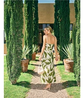 Antonio Melani x M.G. Style Finley Linen Blend Sweetheart Neck Sleeveless A-Line Dress