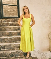 Antonio Melani x M.G. Style Jen A-Line Square Neck Sleeveless Dress